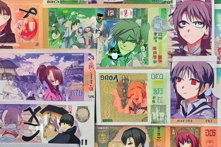 Image similar to paper money of utopia country in anime