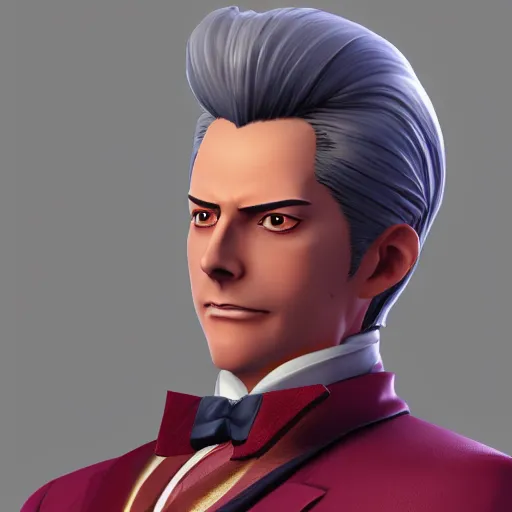 Prompt: a highly detailed portrait of miles edgeworth from ace attorney as a character from arcane, unreal engine, 3 d render, by kazuya nuri