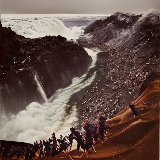 Prompt: 1,700 foot tsunami by Jimmy Nelson and Annie Leibovitz, trending on artstation, 8k resolution