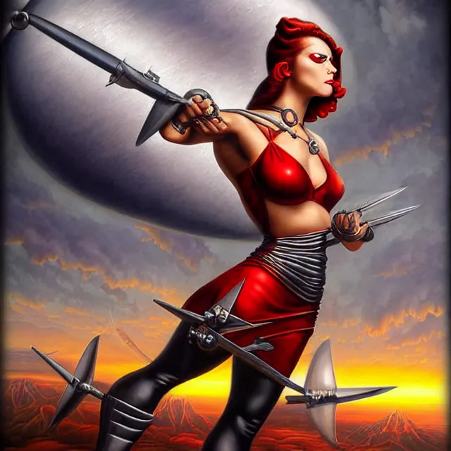 Prompt: atompunk warrior artgerm anne stokes highly detailed 8 k hdr smooth sharp focus high resolution award - winning photo photorealistic