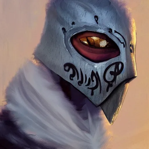 Image similar to “ fantasy, snow, bandit ‘ icewind dale ’ with mask, portrait by ‘ justin sweet ’, soft focus, illustrated, oil paint, cinematic ”