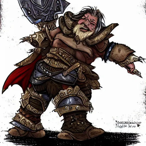 Prompt: a dwarf warrior riding on an armored boar, hearthstone coloring style, epic fantasy style art, fantasy epic digital art