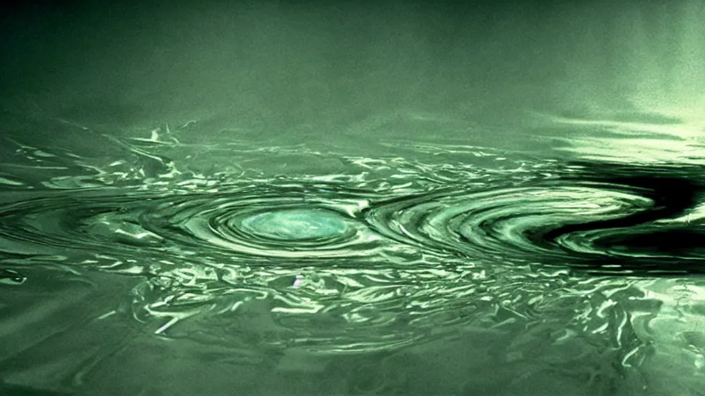 Image similar to water caustics, film still from the movie directed by denis villeneuve and david cronenberg with art direction by salvador dali and dr. seuss