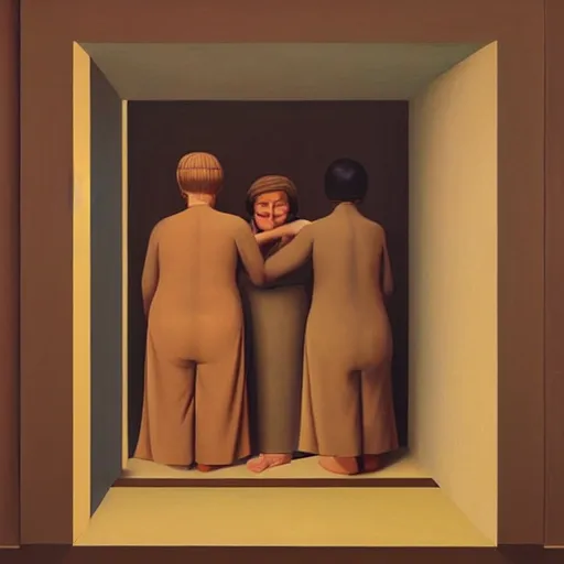 Image similar to oil painting by george tooker