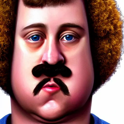 Prompt: the lovechild of paul blart and napoleon dynamite, realistic, hyperrealistic, 8 k resolution, hd quality, very detailed, highly detailed, intricate details, very realistic, trending on artstation, really realistic, very realistic, headshot, head in frame