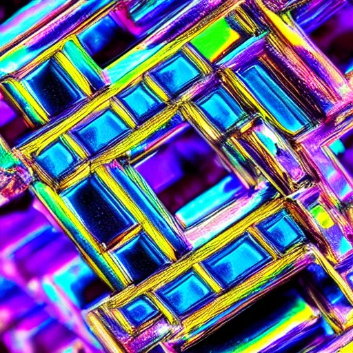 Image similar to beautiful macro bismuth photo highly detailed