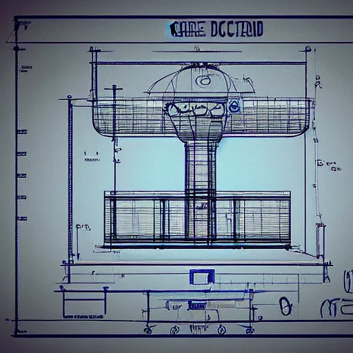 Prompt: An accurate blueprint design of a time machine