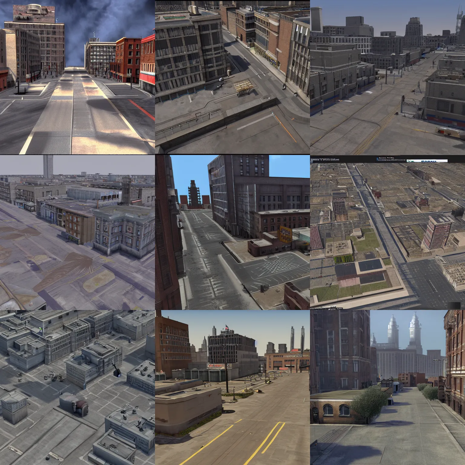 Prompt: 3d render of the streets of New Detroit from Wing Commander: Privateer