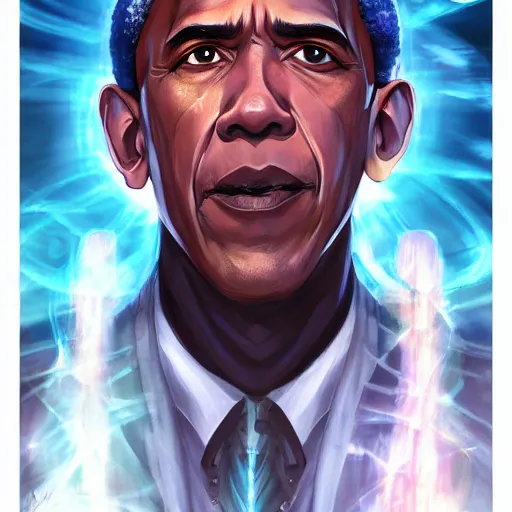 Image similar to anime portrait of Barak obama as a shaman yedi using dark force to eliminate trump as an anime antagonist by Stanley Artgerm Lau, WLOP, Rossdraws, James Jean, Andrei Riabovitchev, Marc Simonetti, and Sakimichan, trending on artstation