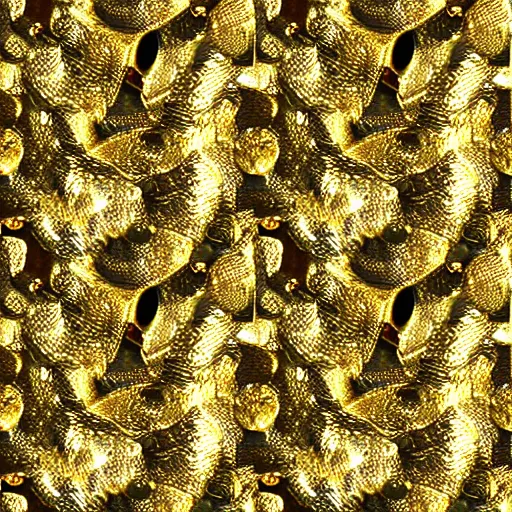 Image similar to seamless pbr texture of gold hammered foil, intricate highly detailed, photorealistic