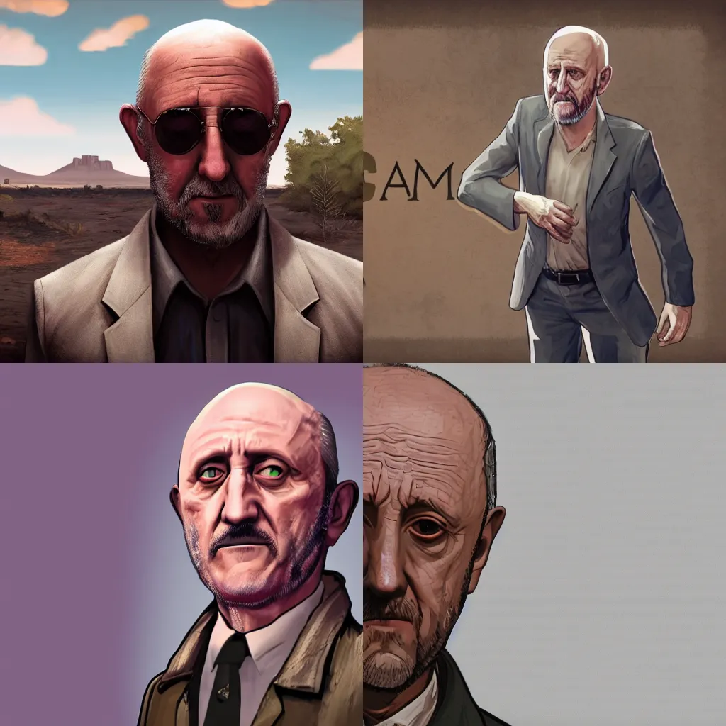 Prompt: disco elysium video game portrait of mike ehrmantraut