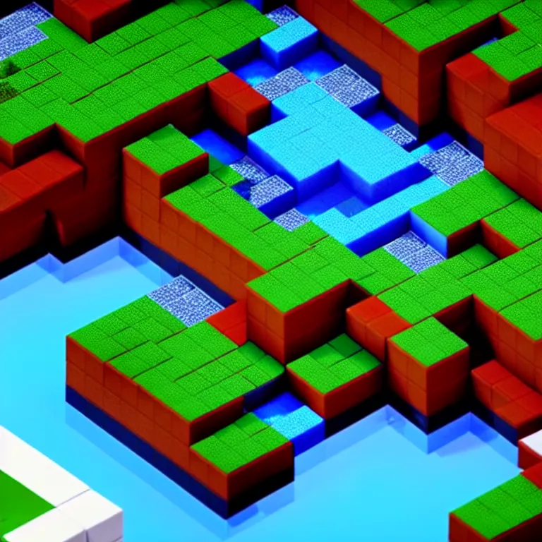 Image similar to an absurdly-detailed isometric minecraft aquarium rendered in unreal engine 5 as a fancy square tile