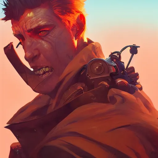 Image similar to hero world mad max, behance hd by jesper ejsing, by rhads, makoto shinkai and lois van baarle, ilya kuvshinov, rossdraws global illumination