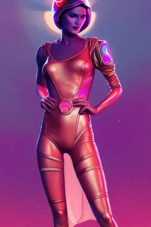 Image similar to 🧕🏽🛸, 8 0 s art deco, artstation, moebius + artgerm, hd,