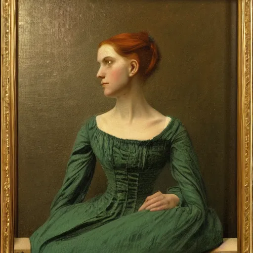 Prompt: A victorian woman, oil on canvas, painted by Caspar David Friedrich