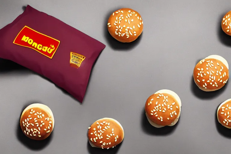 Image similar to mcdonalds!! crayons between sesame seed buns, commercial photograph