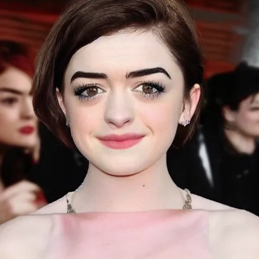 Image similar to a combination of Maisie Williams, Anne Hathaway and Lucy Hale