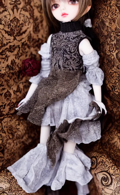 Image similar to dollfie in Sleeveless turtleneck baroque dress