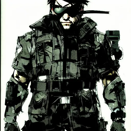 Prompt: danny devito from metal gear solid, by yoji shinkawa