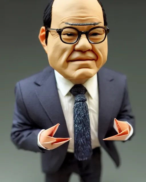 Image similar to an origami george costanza by akira yoshizawa, realistic, very detailed, complex, intricate, studio lighting, bokeh, sigma 5 0 mm f 1. 4