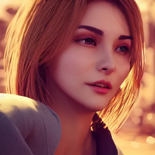Prompt: the most beautiful woman in the world, in the style of julia razumova, beautiful, happy expression, cheery, unreal engine, octane rendering, 8 k, closeup headshot, smooth