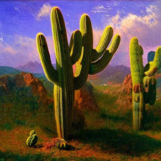 Image similar to flying impressionist island cactus wire, by albert bierstadt and wojciech siudmak, 2 0 megapixels, surrealist