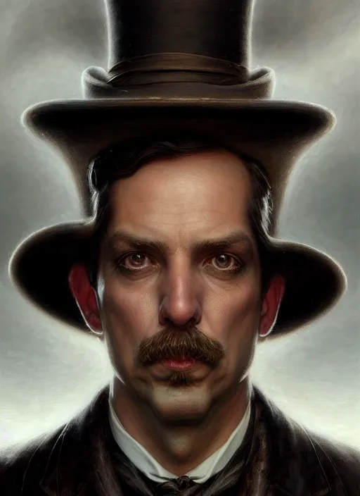 Prompt: closeup portrait shot of a victorian detective in a scenic mystery environment, intricate, elegant, highly detailed, centered, digital painting, artstation, concept art, smooth, sharp focus, illustration, artgerm, tomasz alen kopera, peter mohrbacher, donato giancola, joseph christian leyendecker, wlop, boris vallejo