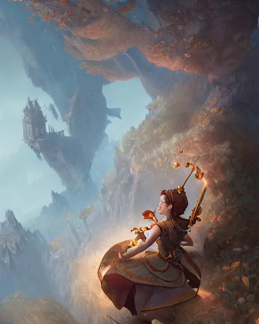 Image similar to princess falling, highly detailed, d & d, fantasy, highly detailed, digital painting, trending on artstation, concept art, sharp focus, illustration, global illumination, shaded, art by artgerm and greg rutkowski and fuji choko and viktoria gavrilenko and hoang lap