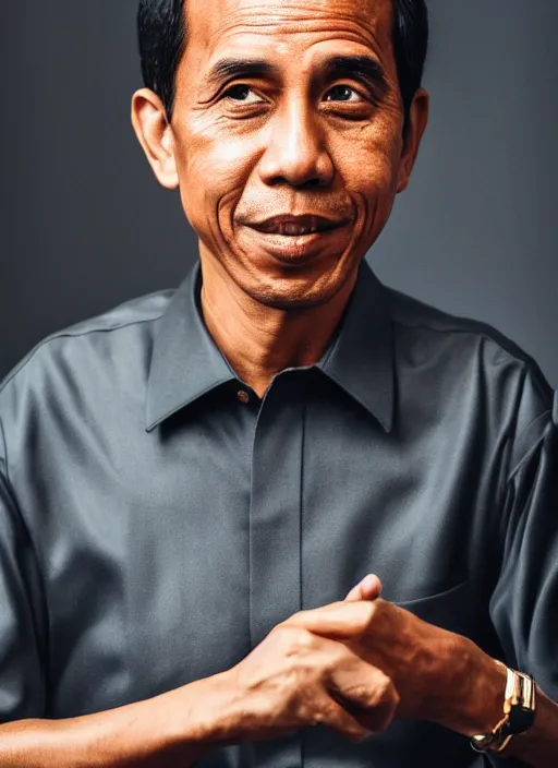 Image similar to A full portrait photo of jokowi, f/22, 35mm, 2700K, lighting, perfect faces, award winning photography.