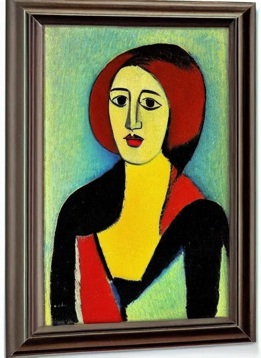 Prompt: a portrait of a pretty young lady by alexej von jawlensky