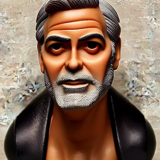 Prompt: george clooney made out of polymer clay detailed sculpture trending on artstation
