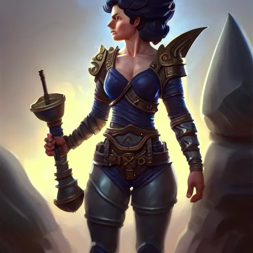 Prompt: muscular female gnome engineer artificer, metal gauntlet, short black hair, naval landscape, full body portrait, d & d, fantasy, intricate, elegant, highly detailed, digital painting, artstation, centred, rule of thirds, concept art, matte, sharp focus, illustration, cover by artgerm, art by greg rutkowski