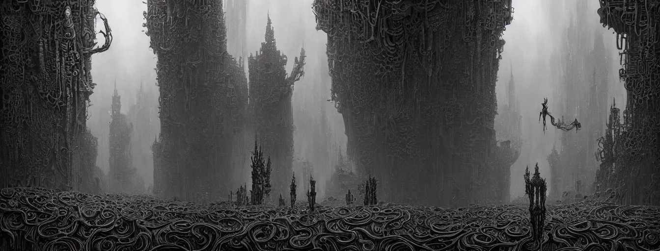 Image similar to intricate artwork masterpiece biomechanical gothic underground hive mind domain, side - scrolling 2 d platformer level by nicolas delort, zdizslaw beksinski, victo ngai, josan gonzalez, kilian eng, ominous, dramatic horror cinematic lighting, volumetric 8 k