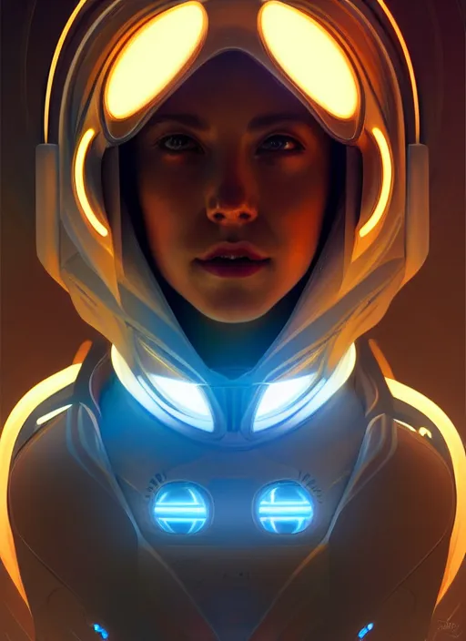 Prompt: symmetry!! portrait of futuristic astronaut, sci - fi, tech wear, glowing lights!! intricate, elegant, highly detailed, digital painting, artstation, concept art, smooth, sharp focus, illustration, art by artgerm and greg rutkowski and alphonse mucha