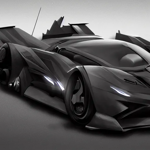 Prompt: Batman car, 8k, detailed, concept art, trending on artstation