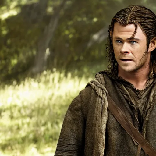 Image similar to chris hemsworth as frodo movie still