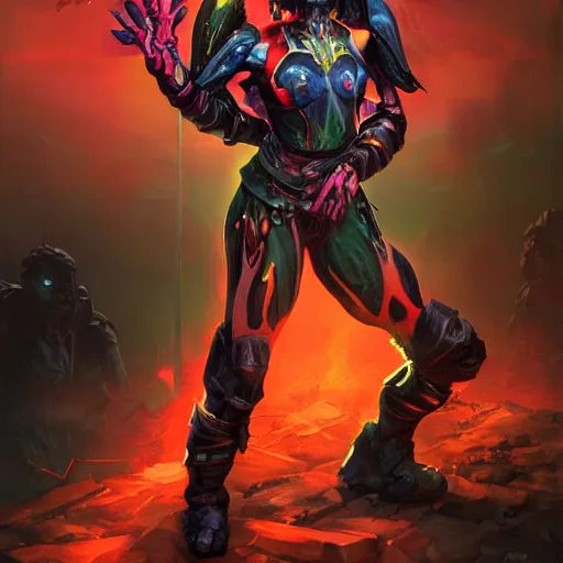 Image similar to Bright, colorful, realistic dark gritty individual warhammer 40 Dark eldar full body and head shot backlighting, kodachrome, high contrast, highly detailed, sharp focus, digital painting, concept art, illustration, trending on artstation, comic book by Alex Ross cover art