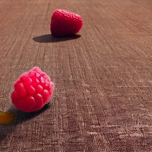 Prompt: raspberry as a pixar character