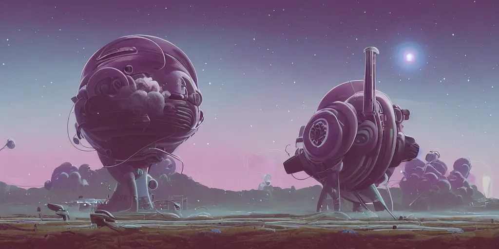 Image similar to swirling electron galaxy by simon stalenhag