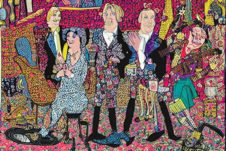 Image similar to cabaret, by grayson perry, intricate tapestry