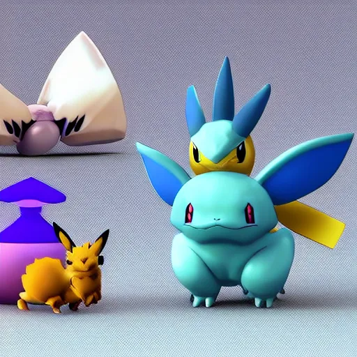 Image similar to pokemon that doesn't exist, 3 d rendered