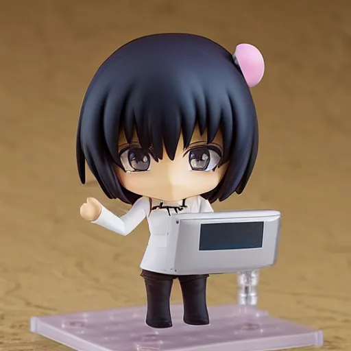 Prompt: cute nendoroid of a girl who is a master computer hacker