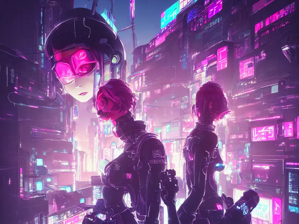 Prompt: portrait anime visual futuristic female cyber police, on cyberpunk neon light tokyo rooftop, ssci - fi and fantasy, intricate and very beautiful, human structure, concept art, sharp focus, anime by simon stalenhag, rossdraws and magali villeneuve and liya nikorov and luxearte, frostine engine