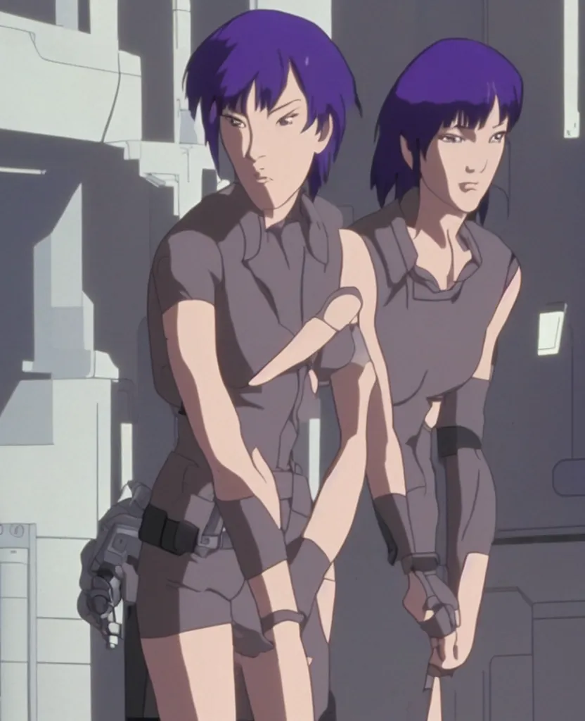 Prompt: major kusanagi from ghost in the shell searching the meaning of life