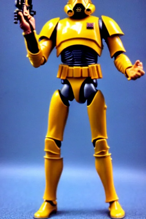 Image similar to 1 9 8 6 kenner action figure, 5 points of articulation, heroic human proportions, sci fi, high detail, t - pose, star wars, warhammer 4 0 0 0