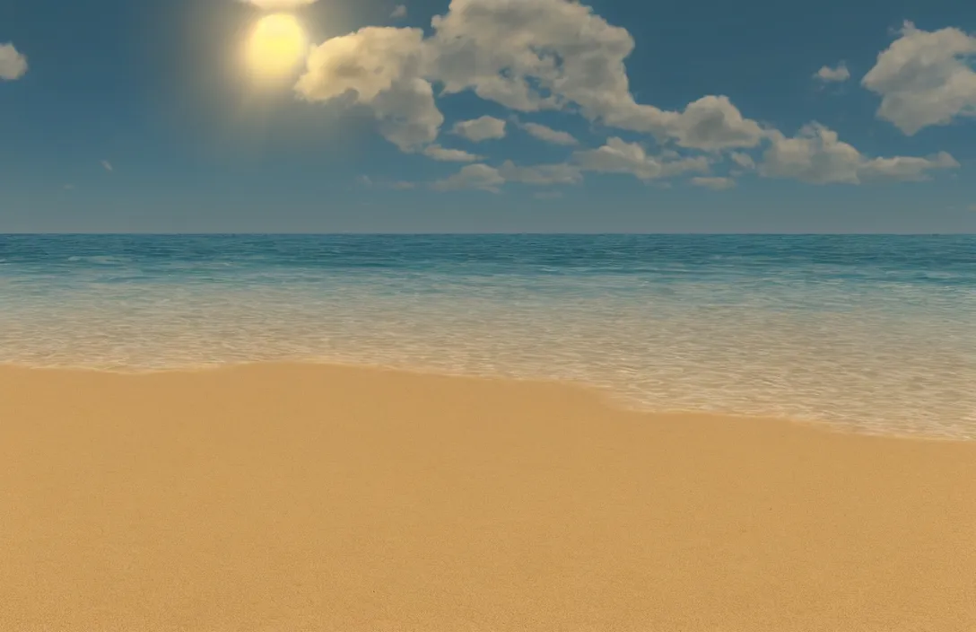 Prompt: on the beach, afternoon, unreal engine rendering, with light and shadow