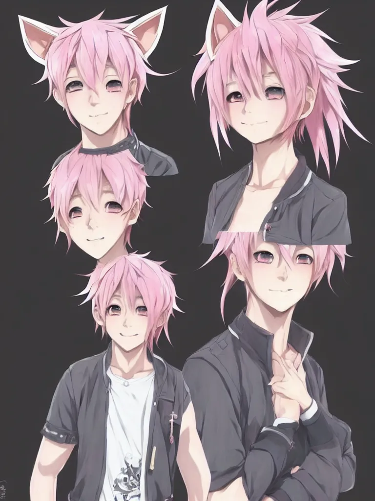 character concept art of an anime boy, cute - fine