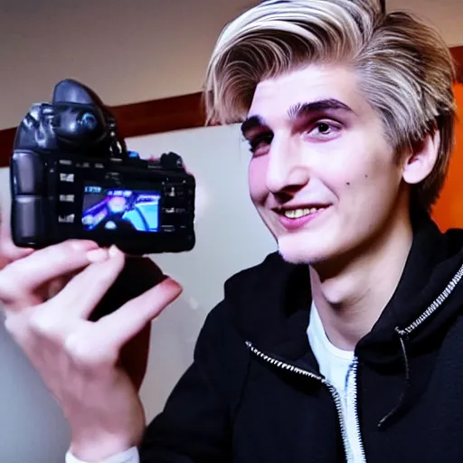 Image similar to really handsome gigachad xqc gambling : : realistic : : 1 dslr : : 1 - - quality 2