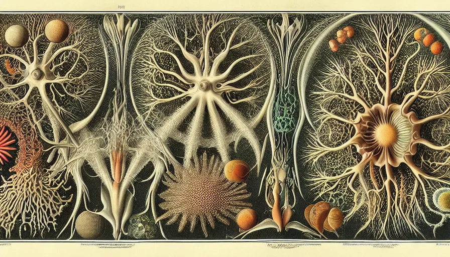 Image similar to the two complementary forces that make up all aspects and phenomena of life, by Ernst Haeckel