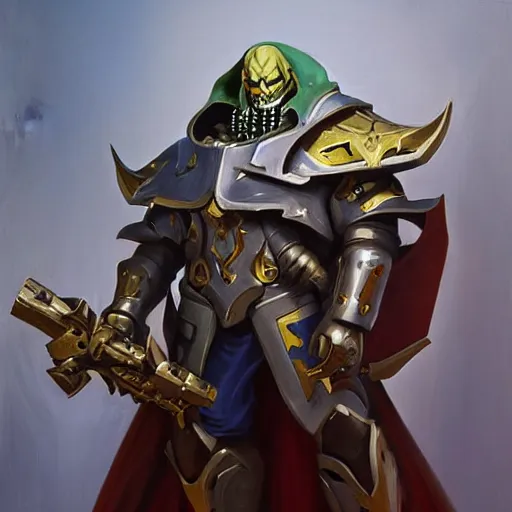 Image similar to greg manchess portrait painting of armored ainz ooal gown aka momon as overwatch character, medium shot, asymmetrical, profile picture, organic painting, sunny day, matte painting, bold shapes, hard edges, street art, trending on artstation, by huang guangjian and gil elvgren and sachin teng